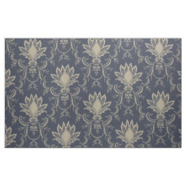 Marineblau-barocke französische Ananas Stoff