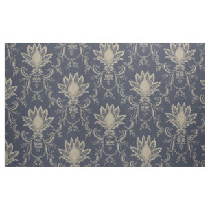 Marineblau-barocke französische Ananas Stoff