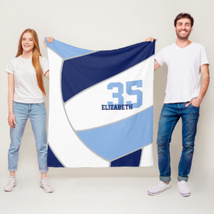 Marineblau-Blauhellblau-riesige Volleyball Fleecedecke