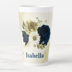 Marineblau-Blume Milchtasse