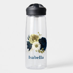 Marineblau-Blume Trinkflasche