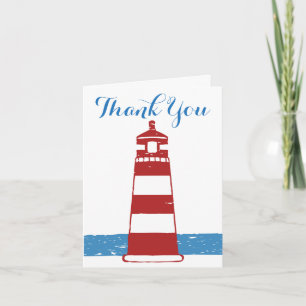 Marineblau Danke Rot & Weiß Leuchtturm Meer