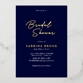 Marineblau | Einfaches Minimalistisches Brautparty Folieneinladung