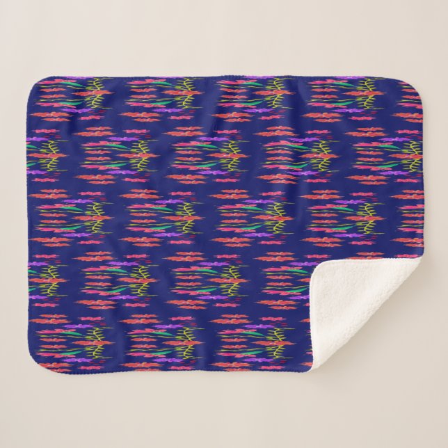 Marineblau gemustert sherpadecke (Vorderseite (Horizontal))