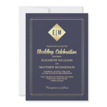 Marineblau | Goldflorale Hochzeit