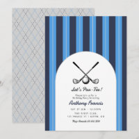 Marineblau, Himmelblau und Hellgraue Golf-Geburtst