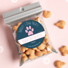 Marineblau | Hunde-Leckerei-Firmenzeichen Runder Aufkleber