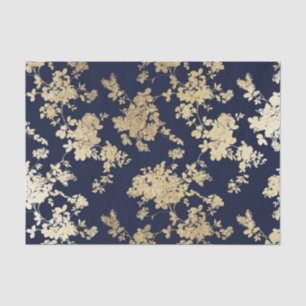 Marineblau-Imitatgoldschäbiger Vintager Chic mit Seidenpapier