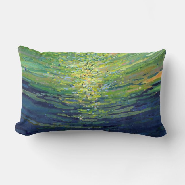 Marineblau, Korallen und gelb dekorative Pillow Ju Lendenkissen (Vorderseite)