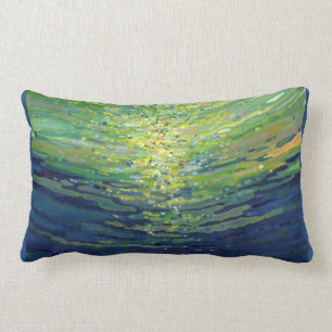 Marineblau, Korallen und gelb dekorative Pillow Ju Lendenkissen