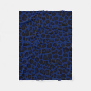 Marineblau-Leoparddruck Fleecedecke