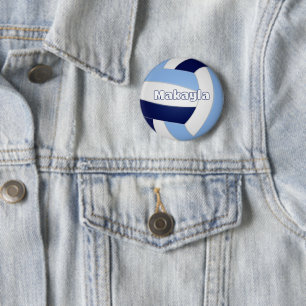 Marineblau lt blauer Volleyball Kindergeburtstag P Button