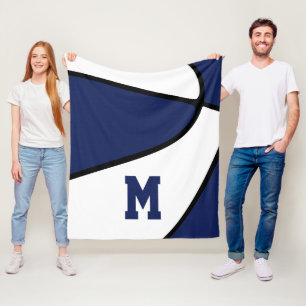 Marineblau-Mannschaft färbt Jungs Basketballkorb-D Fleecedecke