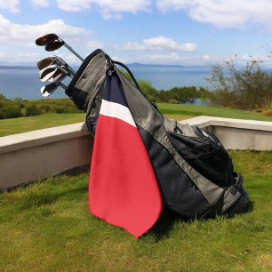 Marineblau mit Rot Golfhandtuch
