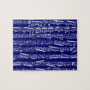 Marineblau-Musiknoten Puzzle