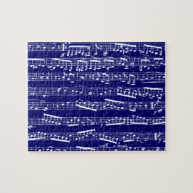 Marineblau-Musiknoten Puzzle (Horizontal)