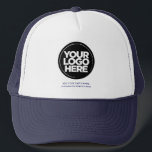 Marineblau | Personalisierte Logos und Textbasebal Truckerkappe<br><div class="desc">Erstellen Sie Ihren eigenen Navy Blue Trucker Hut! Unsere elegante und zeitgenössische Vorlage kommt in einer Vielzahl von Farben, bietet vollständige Anpassungsoptionen, um Ihr Business-Logo, ausgewählte Foto oder Bild zu präsentieren. Verbessern Sie Ihre Personalisierung durch den Zusatz Ihres Namens, Firmenslogan oder -monikers, Promotional Instagram Handle oder eines beliebigen personalisierten Textes...</div>