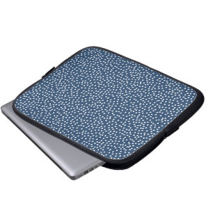 Marineblau-Polka-Dot Laptopschutzhülle