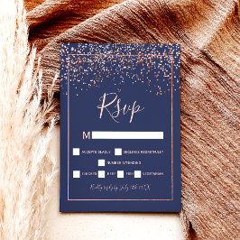 Marineblau-Rose Goldfass-Typografie uAwg Postkarte