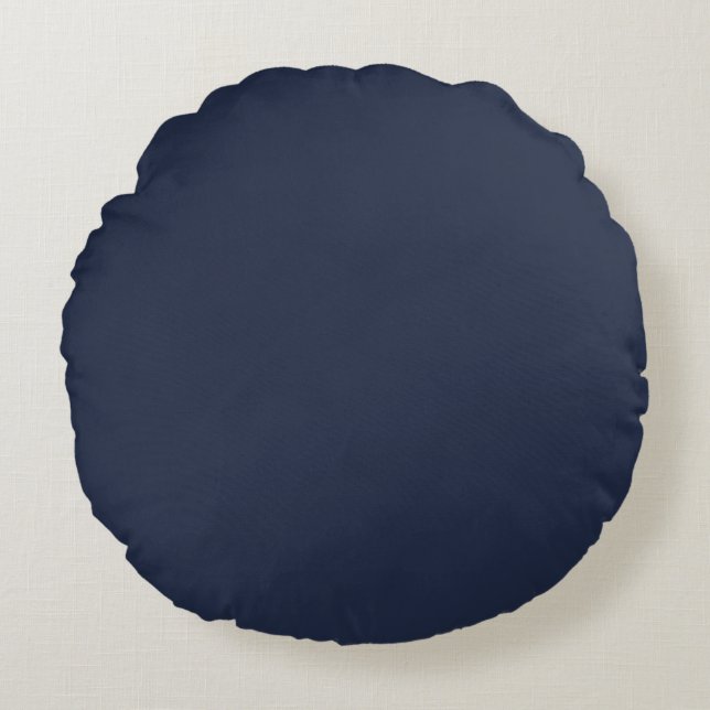Marineblau Rundes Kissen (Vorderseite)