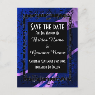 Marineblau Save the Date schwarz Ankündigungspostkarte