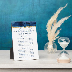 Marineblau und Gold Aquarell‑Preistafel Fotoplatte
