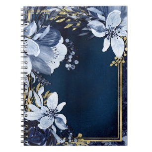 Marineblau und Gold Elegantes modernes Wasserfarbe Notizblock