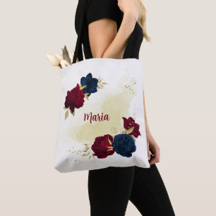 Marineblau und rote Blume Gold