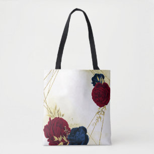 Marineblau und rote Blume Gold