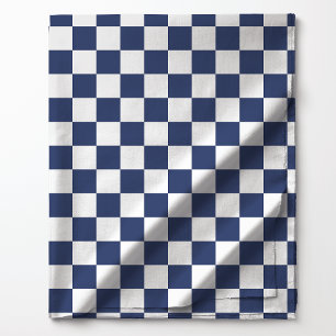 Marineblau und weißes gekreuztes Muster Stoff