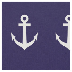 Marineblau- und weißesseeankertextilgewebe stoff