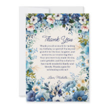 Marineblau Weiß Blumen Geburtstag Danke schön