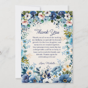 Marineblau Weiß Blumen Geburtstag Danke schön
