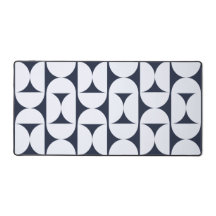 Marineblau-weißes Retro-Bogen-Schreibtisch-Mat | M