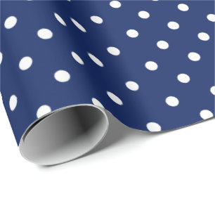 Marineblau White Polka Dot Wrapping Paper Geschenkpapier