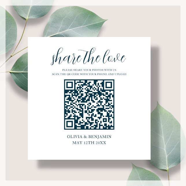 Marineblau | White Share - Liebe QR-Code Begleitkarte (Von Creator hochgeladen)
