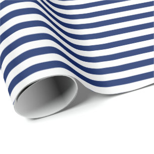 Marineblau Whitepaper zum Abpacken von Streifen Geschenkpapier