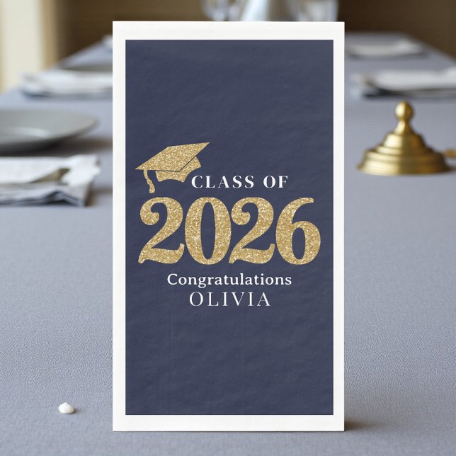 Marineblaue Abschlussklasse 2026 Serviette (Von Creator hochgeladen)