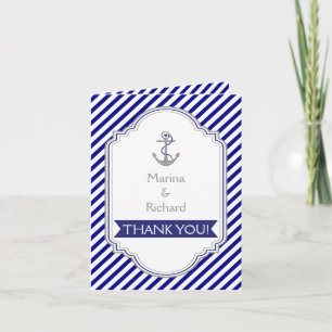 Marineblaue Anker nautische Hochzeit Danke schön