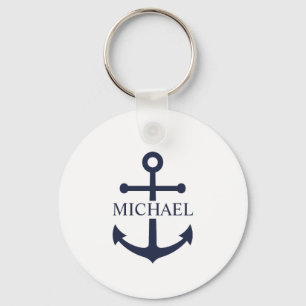 Marineblaue Anker-Personalisierung Schlüsselanhänger