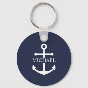Marineblaue Anker-Personalisierung Schlüsselanhänger