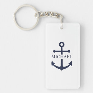 Marineblaue Anker-Personalisierung Schlüsselanhänger