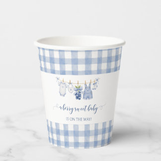 Marineblaue Berry Sweet Blaubeer Baby Jungen Dusch Pappbecher
