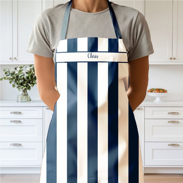 Marineblaue Candy-Streifen-Schürze Schürze (Candy Stripe Navy Apron)