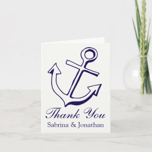 Marineblaue Dankeschön Schiff Anker Matrose Dankeskarte