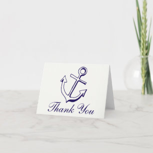 Marineblaue Dankeschön-Schiffsanker-Segler Dankeskarte