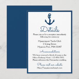 Marineblaue Details Anker Nautische Hochzeit Matro Einladung