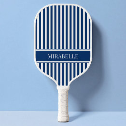 Marineblaue einfache gestreifte moderne Custom Pickleball Schläger
