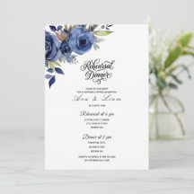 Marineblaue Floral-Probeessen-Einladung