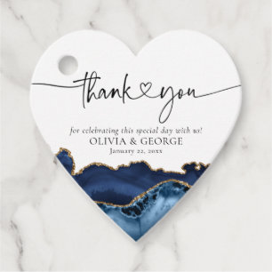 Marineblaue Gold Achat Hochzeit Herz Gefallen Anhä Geschenkanhänger